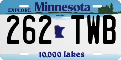 MN license plate 262TWB