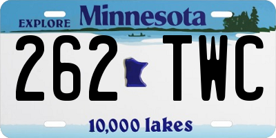 MN license plate 262TWC