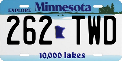 MN license plate 262TWD