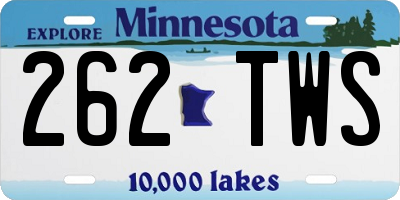MN license plate 262TWS