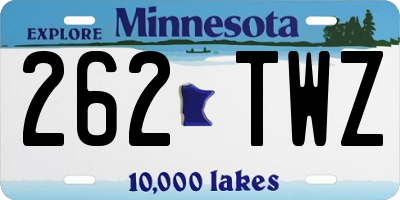 MN license plate 262TWZ