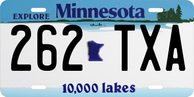MN license plate 262TXA