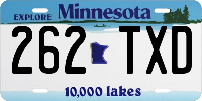 MN license plate 262TXD