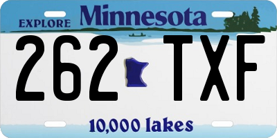 MN license plate 262TXF