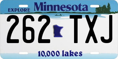 MN license plate 262TXJ