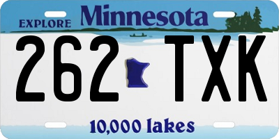MN license plate 262TXK