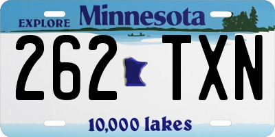 MN license plate 262TXN