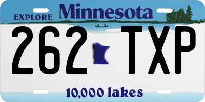 MN license plate 262TXP