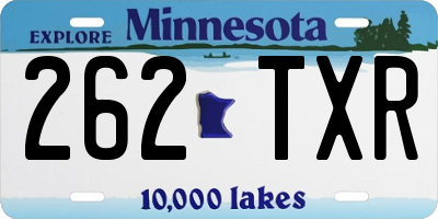 MN license plate 262TXR