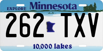 MN license plate 262TXV