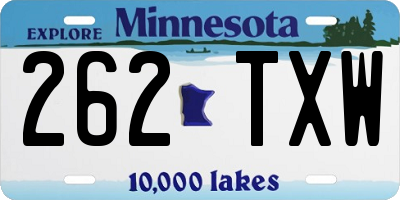 MN license plate 262TXW