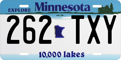 MN license plate 262TXY