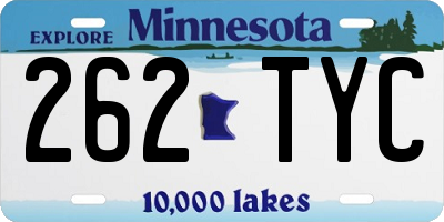 MN license plate 262TYC