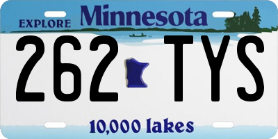 MN license plate 262TYS