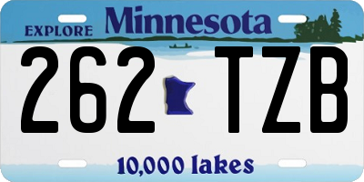 MN license plate 262TZB