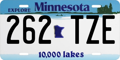 MN license plate 262TZE