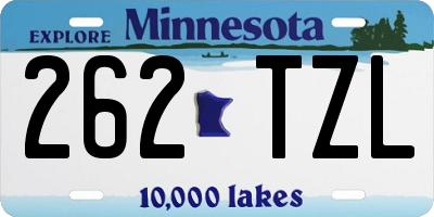 MN license plate 262TZL
