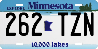 MN license plate 262TZN
