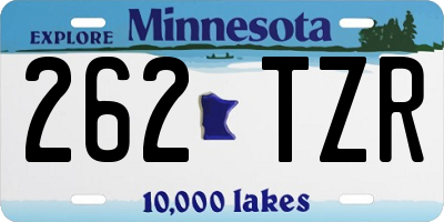 MN license plate 262TZR