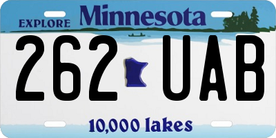 MN license plate 262UAB