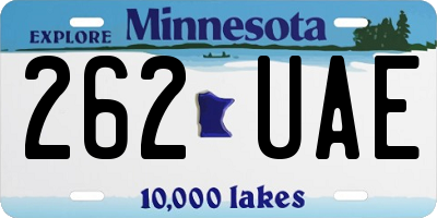 MN license plate 262UAE