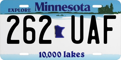 MN license plate 262UAF