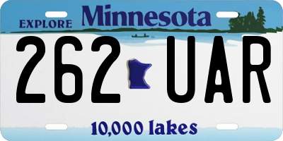 MN license plate 262UAR