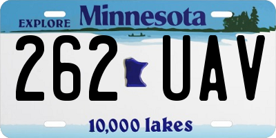 MN license plate 262UAV