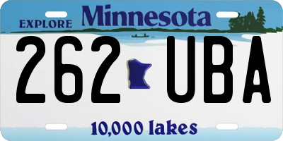 MN license plate 262UBA