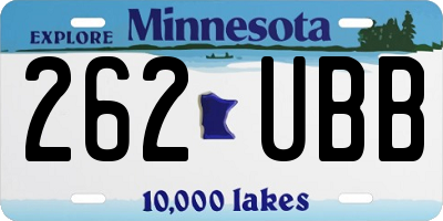 MN license plate 262UBB