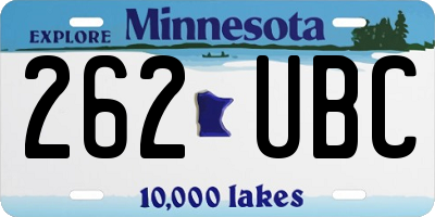 MN license plate 262UBC