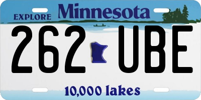 MN license plate 262UBE