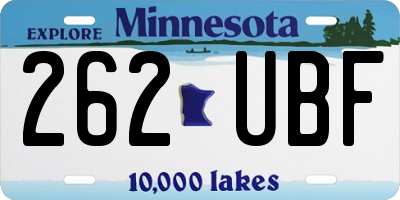 MN license plate 262UBF