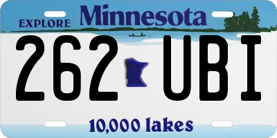 MN license plate 262UBI