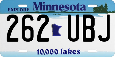 MN license plate 262UBJ