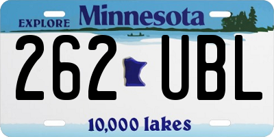 MN license plate 262UBL