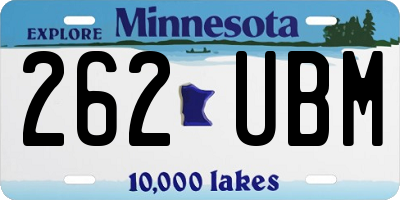 MN license plate 262UBM