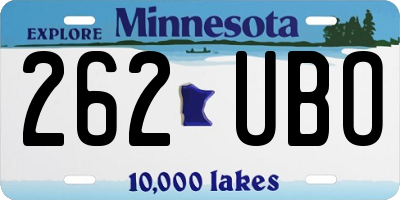MN license plate 262UBO