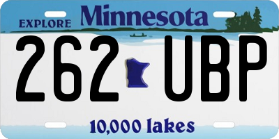 MN license plate 262UBP