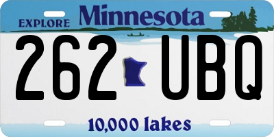 MN license plate 262UBQ