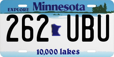 MN license plate 262UBU