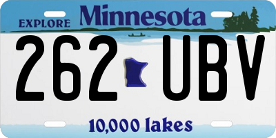 MN license plate 262UBV