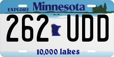 MN license plate 262UDD