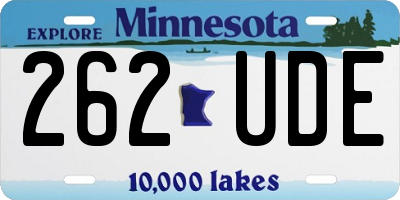 MN license plate 262UDE