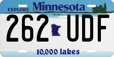 MN license plate 262UDF