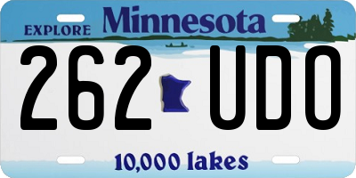 MN license plate 262UDO