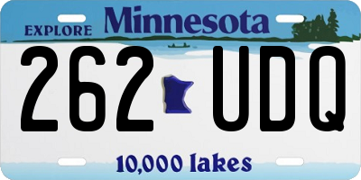 MN license plate 262UDQ