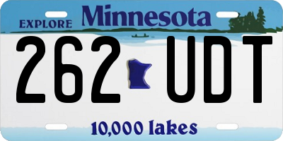 MN license plate 262UDT