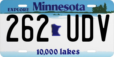 MN license plate 262UDV