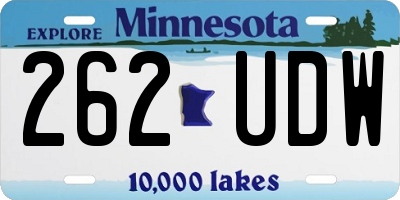 MN license plate 262UDW